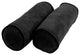 20"X8" Double-Corded Solid Microsuede Bolster Pillows, Set of 2, Black
