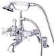 Kingston Brass Adjustable Center Deck Mount Tub Faucet, Polished Chrome