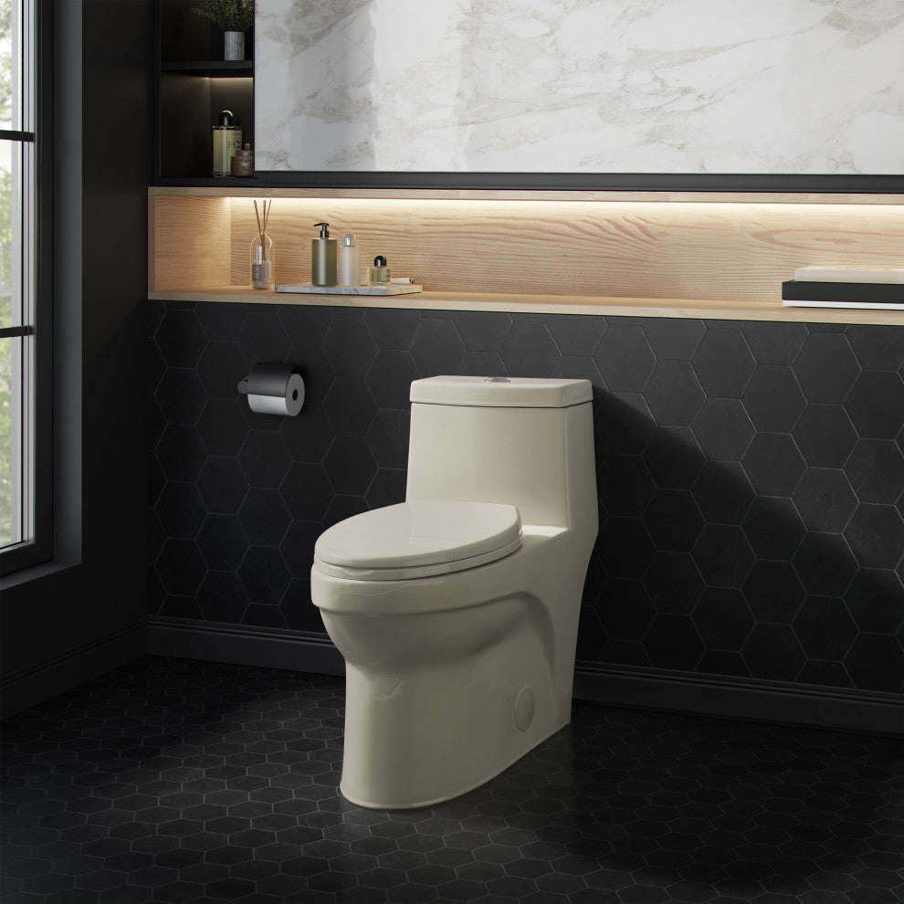 Virage One Piece Elongated Dual Flush Toilet 0.8/1.28 gpf, Bisque