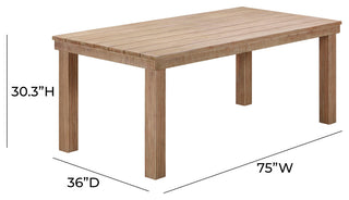 Cassie Natural Rectangular Outdoor Dining Table, 75 Inch