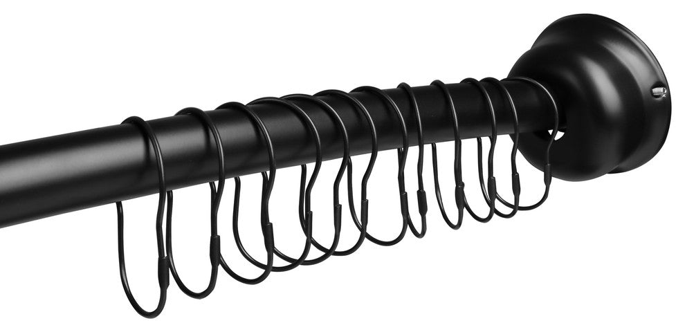 Utopia Alley Rustproof Fixed Mount Single Curved Shower Rod, 45" to 72" Black