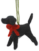 Hand-Knit Black Lab Christmas Ornament