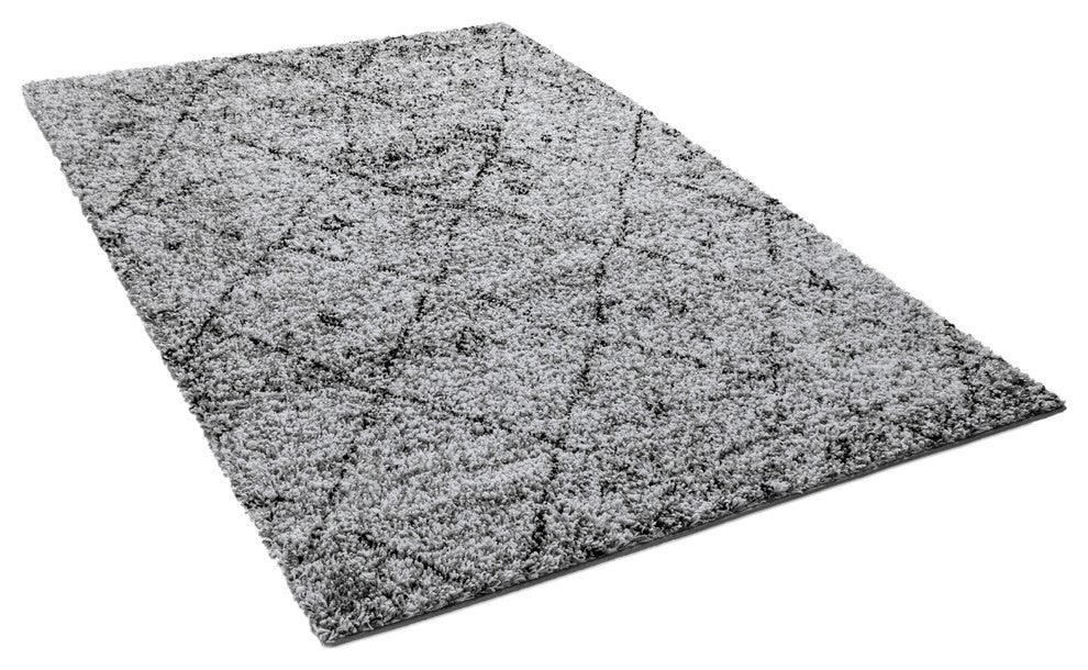 Well Woven Madison Shag Morrocan Gray Modern Soft 6''7''''x9''10'''' Area Rug