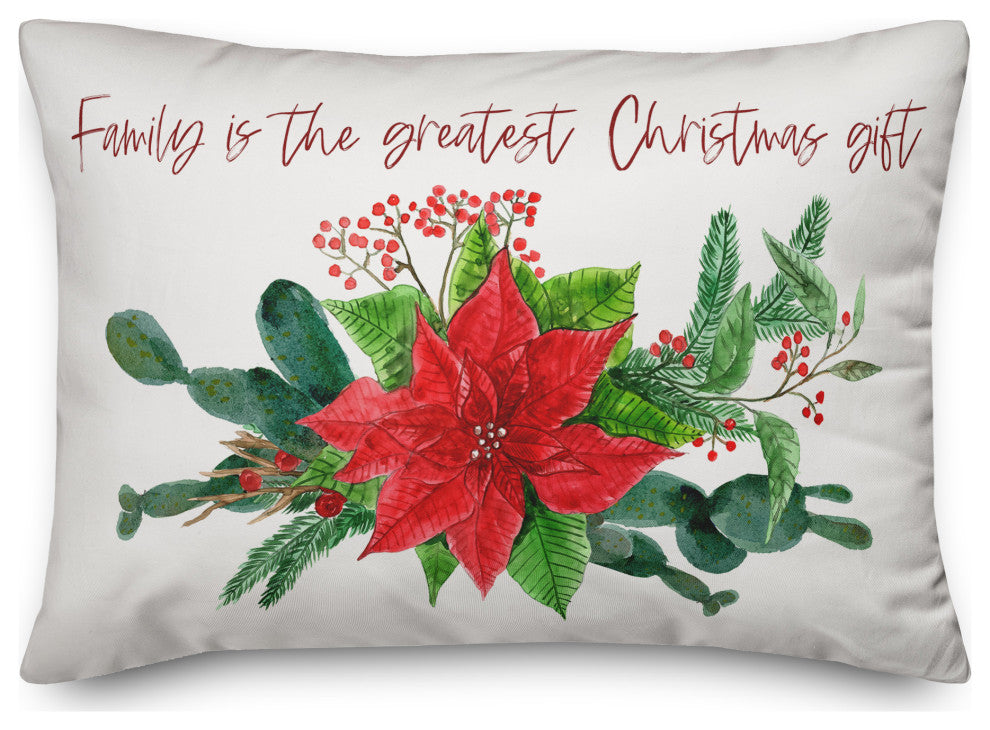 Family is the Greatest Christmas Gift 14x20 Spun Poly Pillow