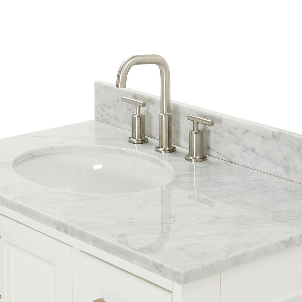 Ariel Stafford 37" Single Left Offset Oval Sink Bathroom Vanity