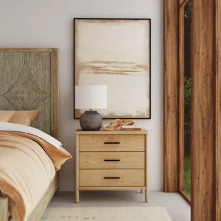 Lennon 3 Drawer Rounded Leg Dresser, Natural