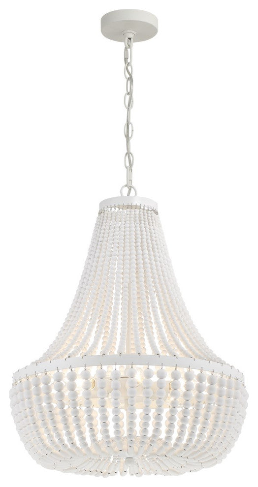Crystorama Rylee 6 Light Chandelier 608-MT, Matte White