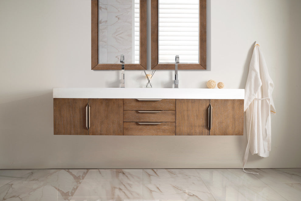 Mercer Island 72" Double Vanity, Latte Oak