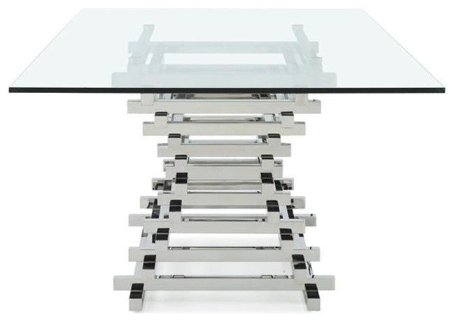 Modrest Crawford Modern Rectangular Glass Dining Table