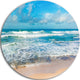 Indian Ocean Panoramic View, Seashore Large Disc Metal Wall Art, 36"