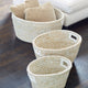 Set of 3 Woven River Grass Tote Storage Baskets 25 20 16 in Linens Natural White