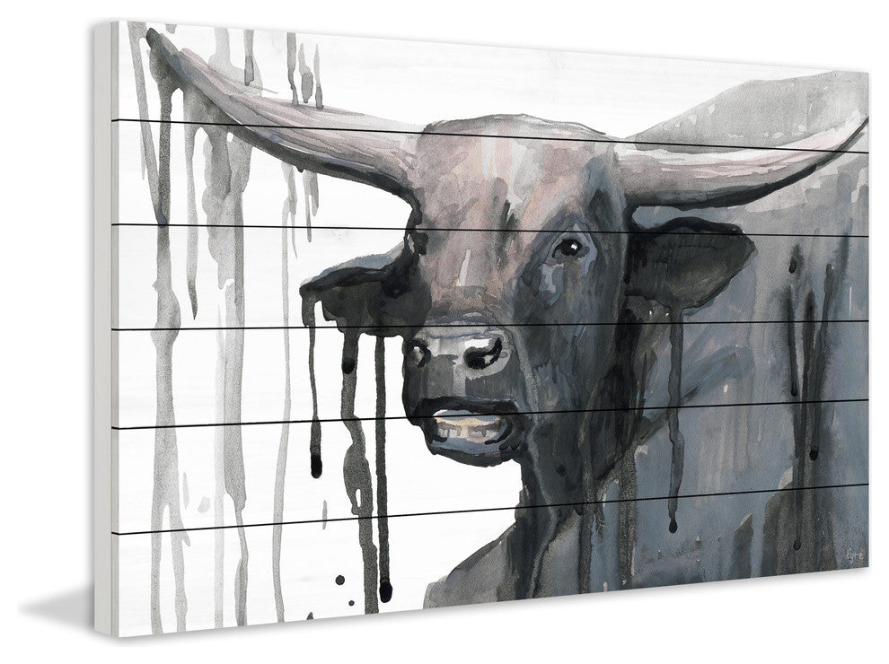 "Buffalo Bill" Painting Print on White Wood, 24"x16"