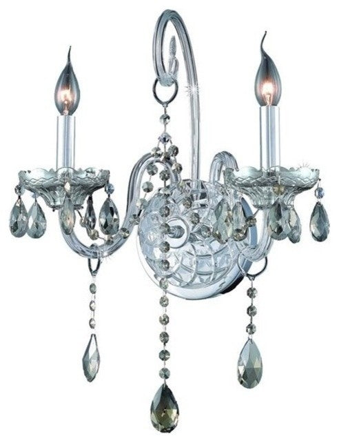 Elegant Verona Wall Sconce, Chrome Finish With Royal Cut Crystal