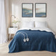 Serta Fleece to Sherpa Heated Fleece and Sherpa Bedding Blanket, Blue