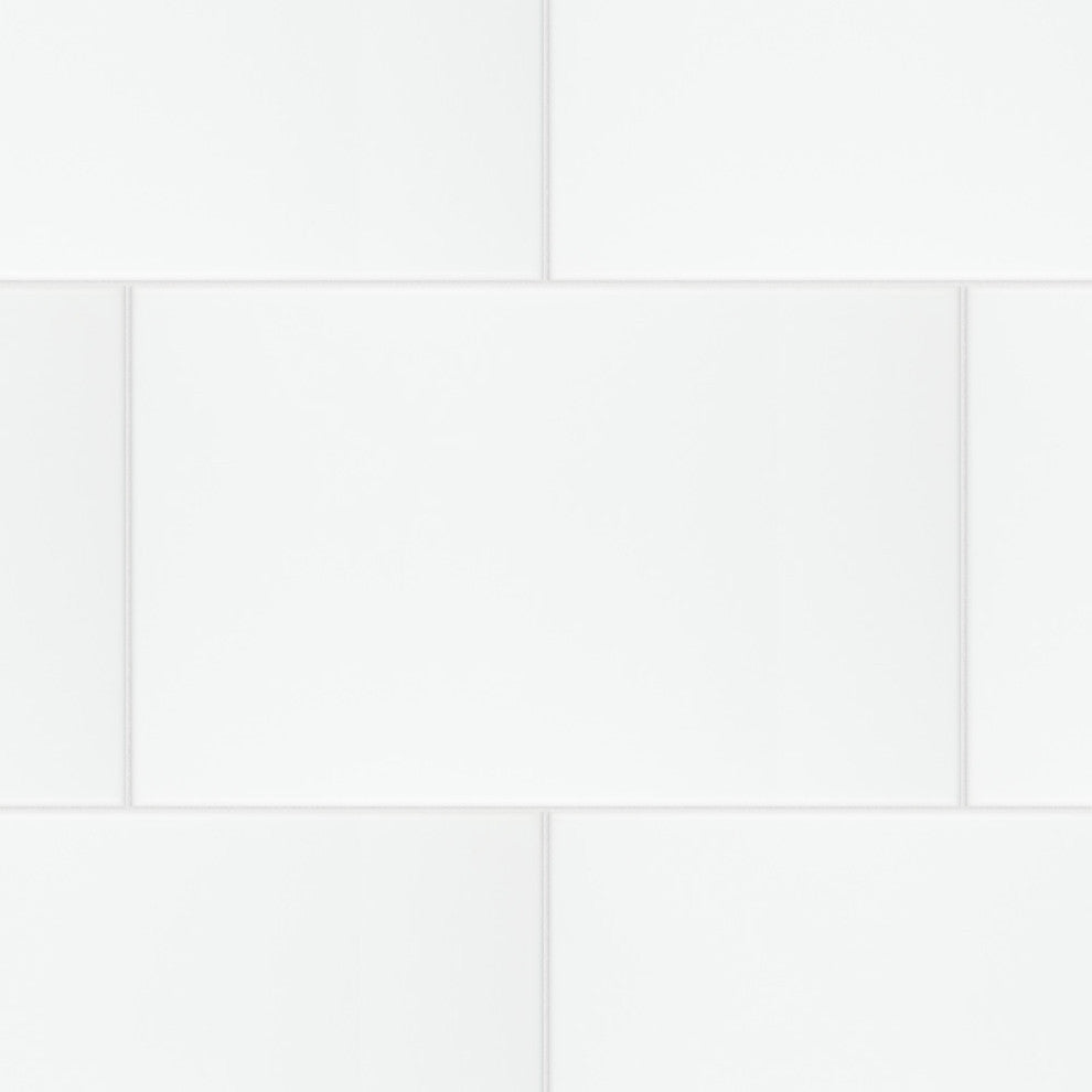 More Plain Glossy White Ceramic Wall Tile