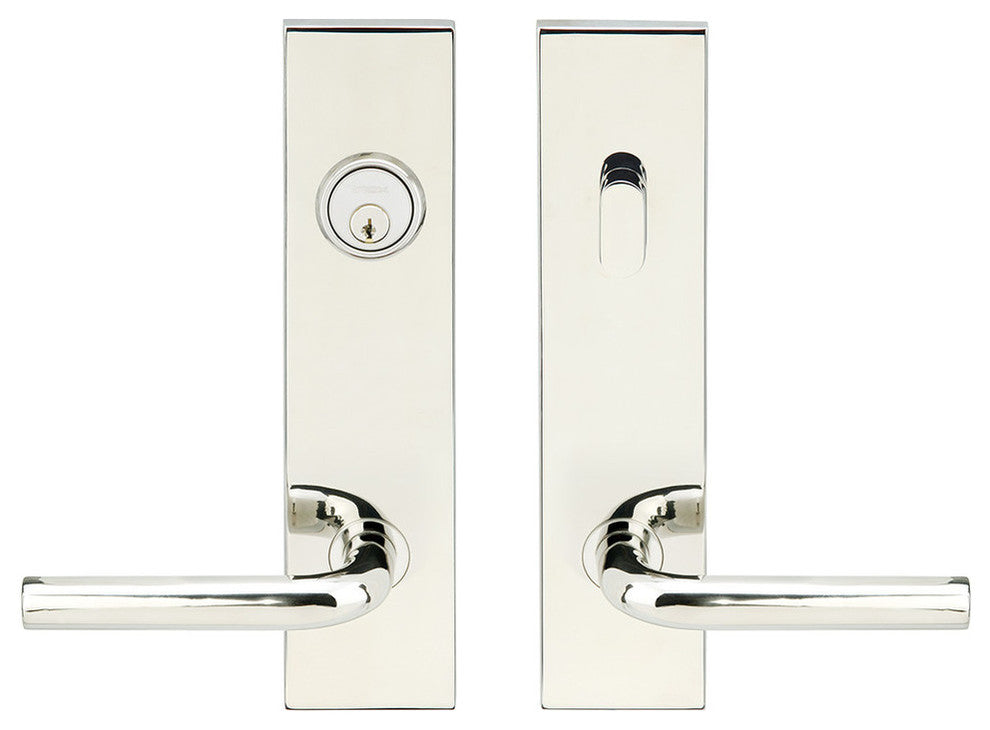 Cologne Lever, Tubular Entry, Single Cylinder, LH, Polished Stainless Steel