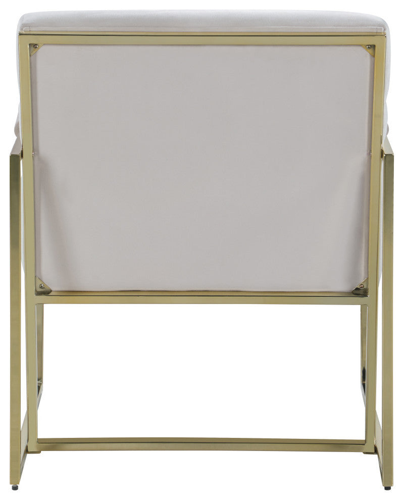 Wayne Velvet Upholstered Accent Chair, Cream