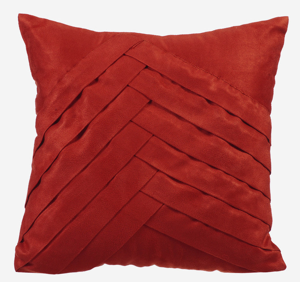 Orange Decorative Pillow Covers 18"x18" Suede Fabric, Rust No Limits No Lines