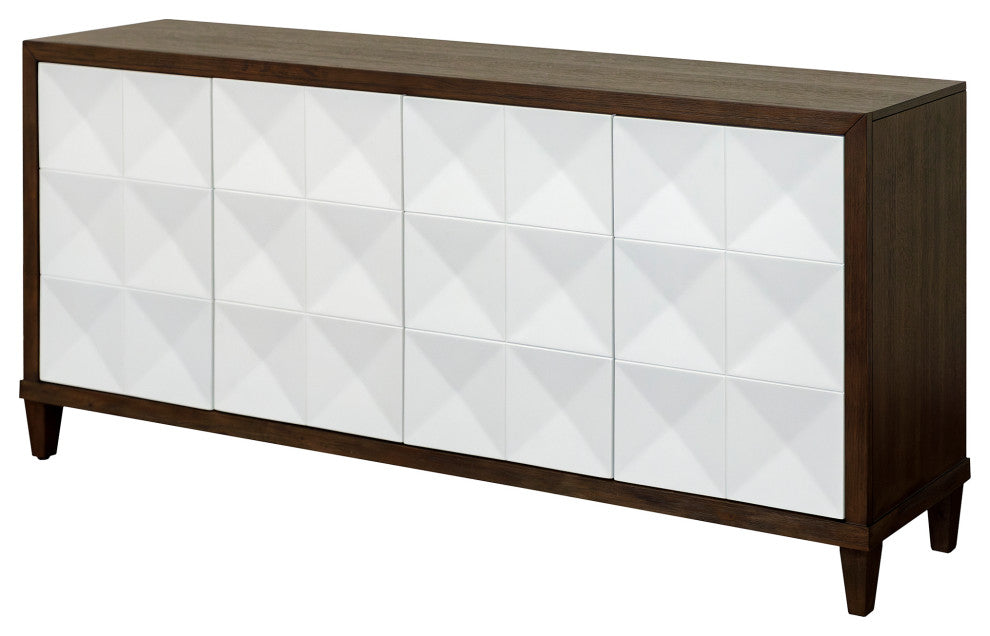 Modern Wood 70" Console With With doors, TV Stand, Fully Assembled, Brown