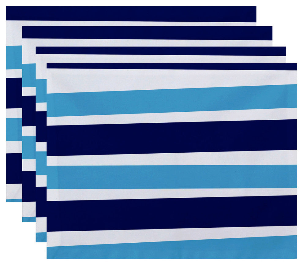 Decorative Holiday Placemat, Set of 4, Stripe, Royal Blue