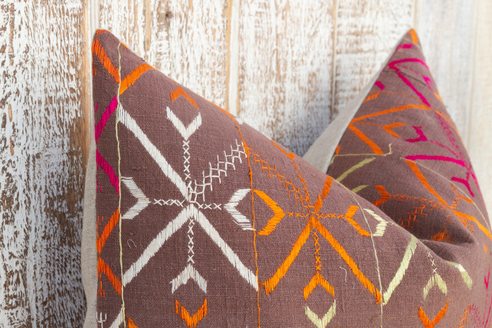 Anya Antique Indian Folk Lumbar Pillow