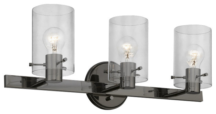 Munich 3 Light Black Chrome Vanity Sconce
