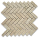 Crema Marfil Marble 1x3 Herringbone Mosaic Tile Polished, 1 sheet