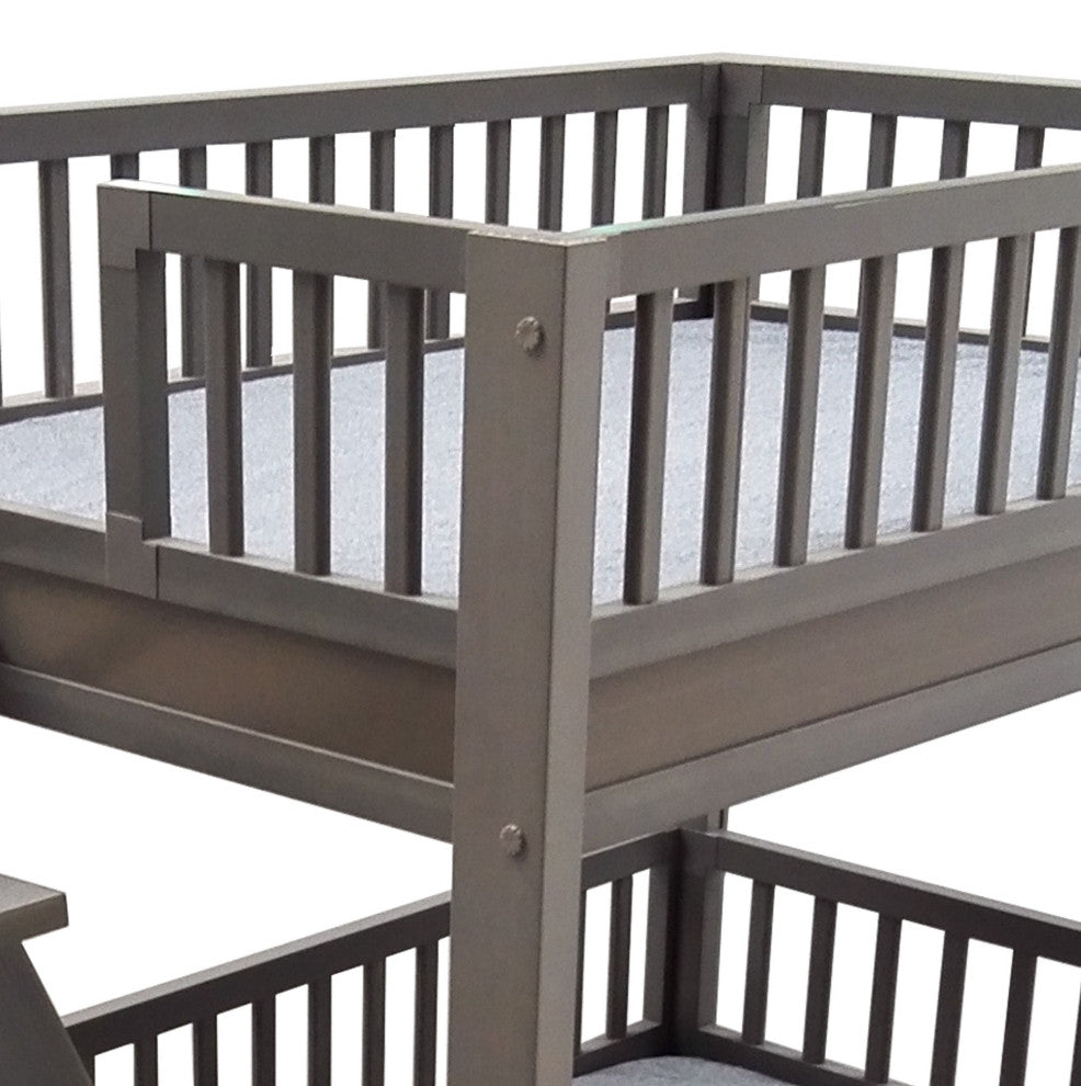 ECOFLEX Aspen Dog Bunk Bed With Removable Cushions, Gray