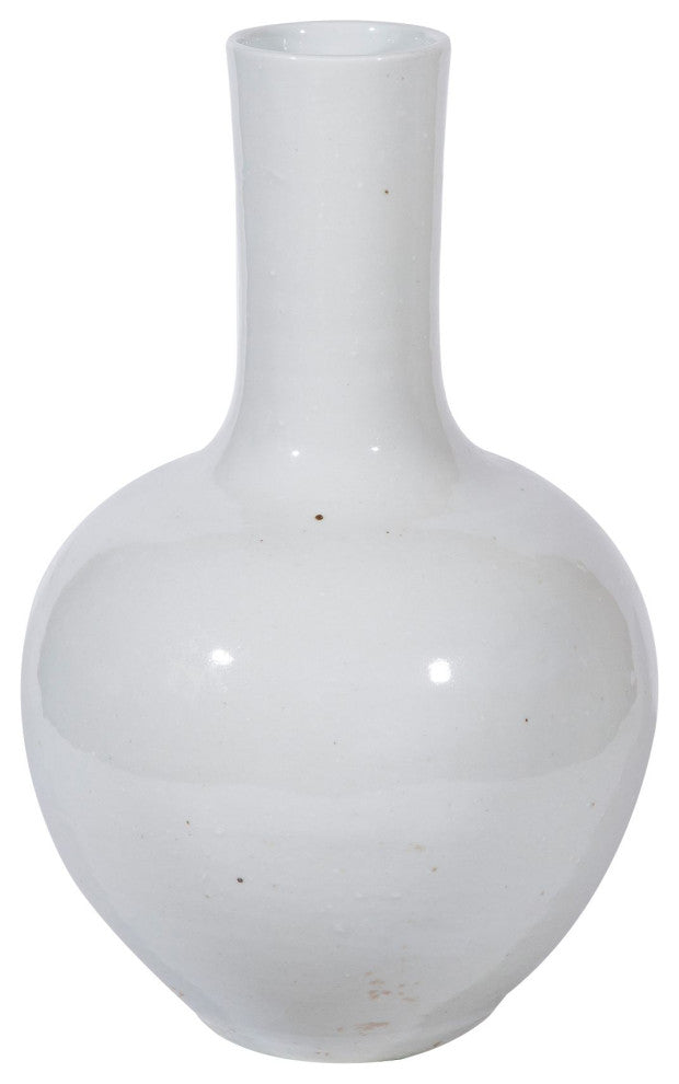 Busan White Globular Vase Small