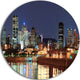 Bright Montreal At Dusk, Cityscape Photography Disc Metal Wall Art, 36"