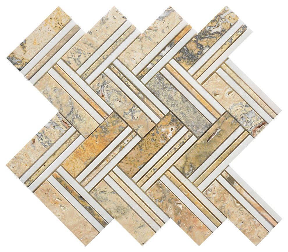 12"x11" Quilt Collection, Moore, Mixed Big Herringbone, Polished, Set of 50