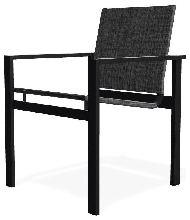 Tribeca Sling Outdoor Stackable Armchair, Augustine Shadow/Black