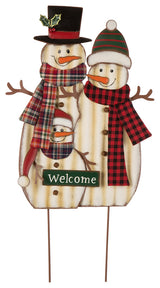 29.92"H Metal Christmas Snowman Decor