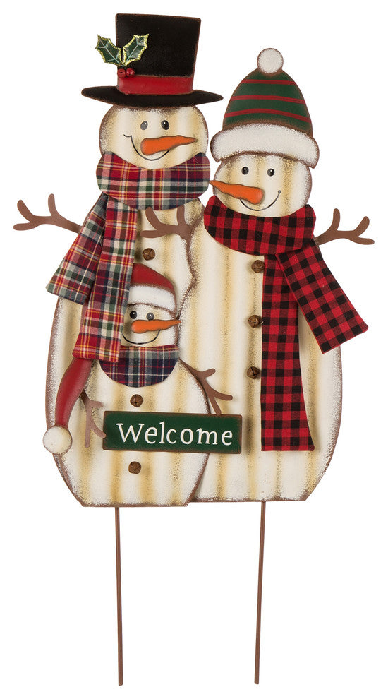 29.92"H Metal Christmas Snowman Decor