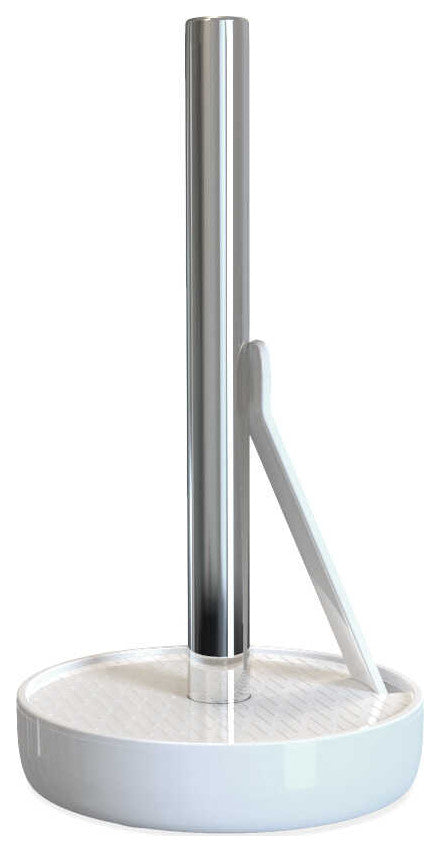 Aluminum Kitchen Paper Towel Holder, Marble Finish Tissue Paper Dispenser, White