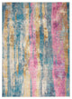 5' X 7' Pink And Blue Abstract Power Loom Area Rug