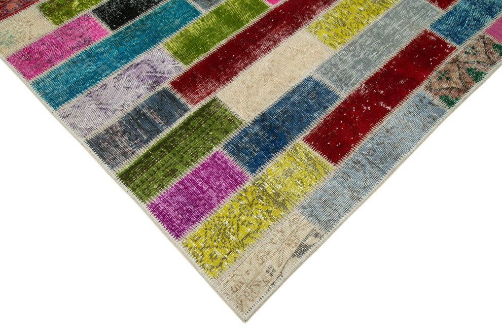 Rug N Carpet - Handmade Turkish 5' 11" x 8' 0" Colorful Patchwork Area Rug