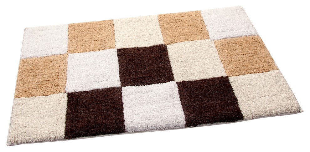 Bath Rug Cotton, 2 Piece, 34"x21" and 36"x24", Multi Beige, GSF 195, Dice