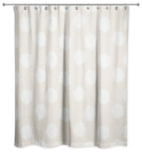 White Polka Dots Cream 71x74 Shower Curtain