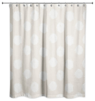 White Polka Dots Cream 71x74 Shower Curtain