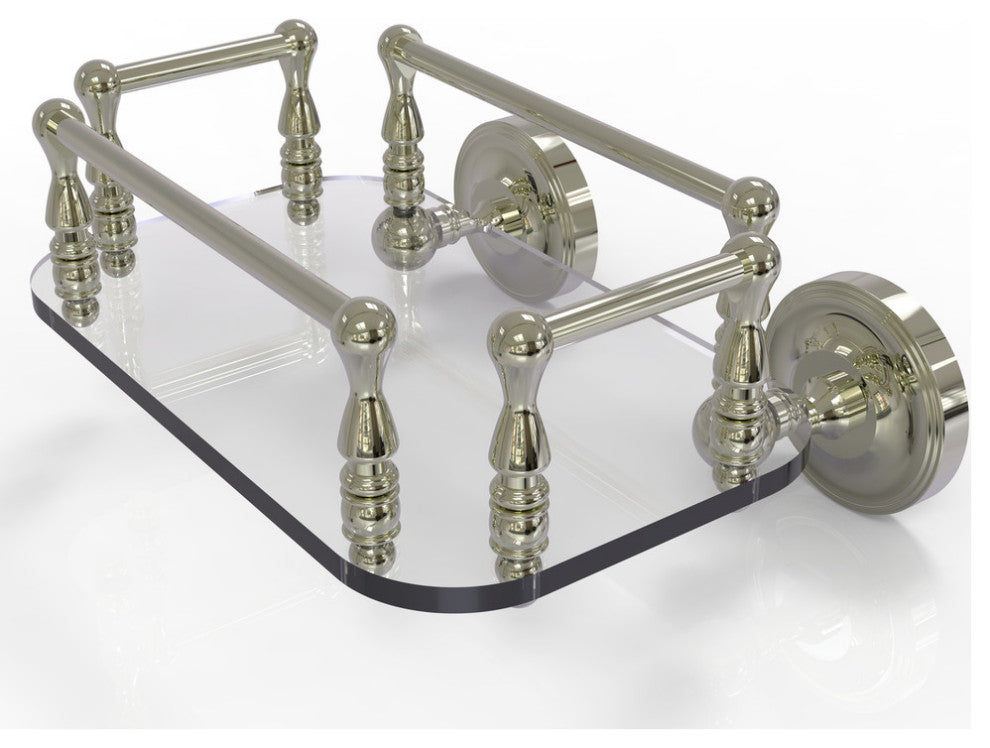 Prestige Regal Wall Mounted Glass Guest Towel Tray, Polished Nickel