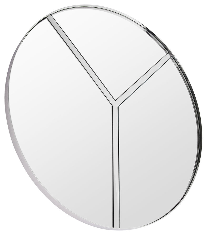 .-    Lyra 30-in Round Accent Mirror - Polished Nickel