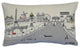 25" White Paris Daylight Skyline Lumbar Decorative Pillow
