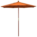 7.5' Square Push Lift Wood Umbrella, Tuscan Pacifica