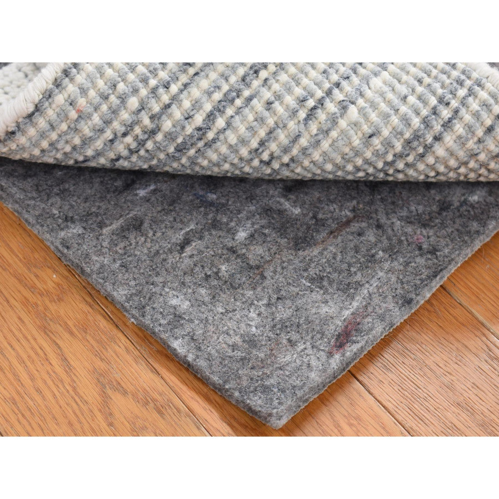Ivory Hand Knotted 100% Wool One Lot Pair of Modern Table Top Rugs, 1'1"x1'1"