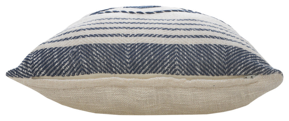 Coastal Edge Geometric Diamond Throw Pillow, Blue/White, 20" X 20", Cover Only