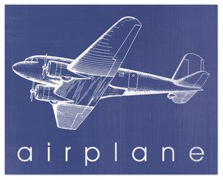 A Is For Airplane 20x16 Canvas Wall Art