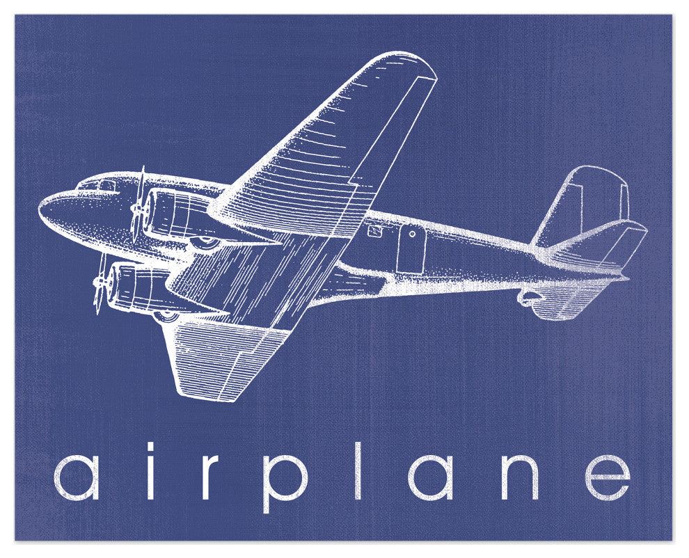 A Is For Airplane 20x16 Canvas Wall Art