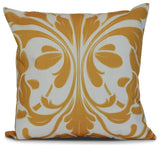 British Colonial, Geometric Print Pillow, Gold, 16"x16"
