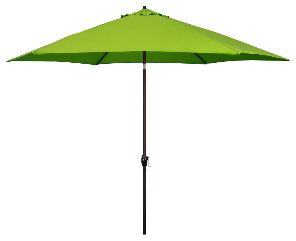 Astella 11' Round Table Patio Umbrella, Auto Crank Lift, Polyester, Lime Green